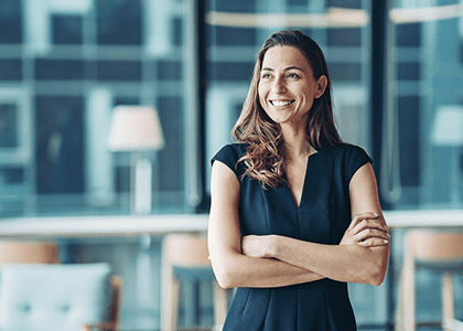 Professional woman with arms crossed